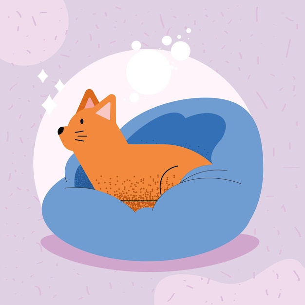 Vector mascot cat in couch character