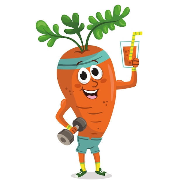 Personaggio mascotte di una carota