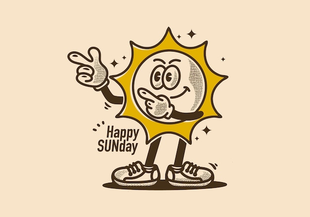 Mascot character illustration of happy sun