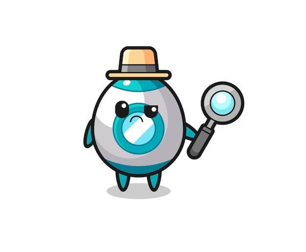 The mascot of cute rocket as a detective , cute style design for t shirt, sticker, logo element