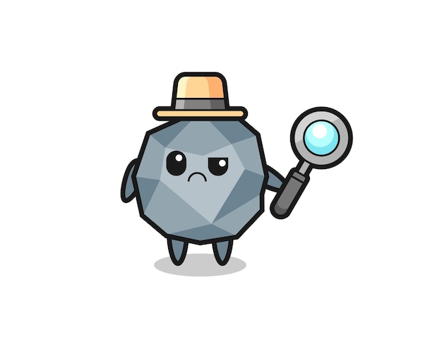 The mascot of cute stone as a detective