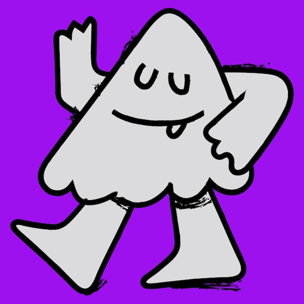 Vettore personaggio sperimentale della mascotte doodle