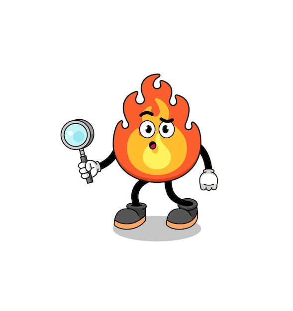 Mascot of fire searching