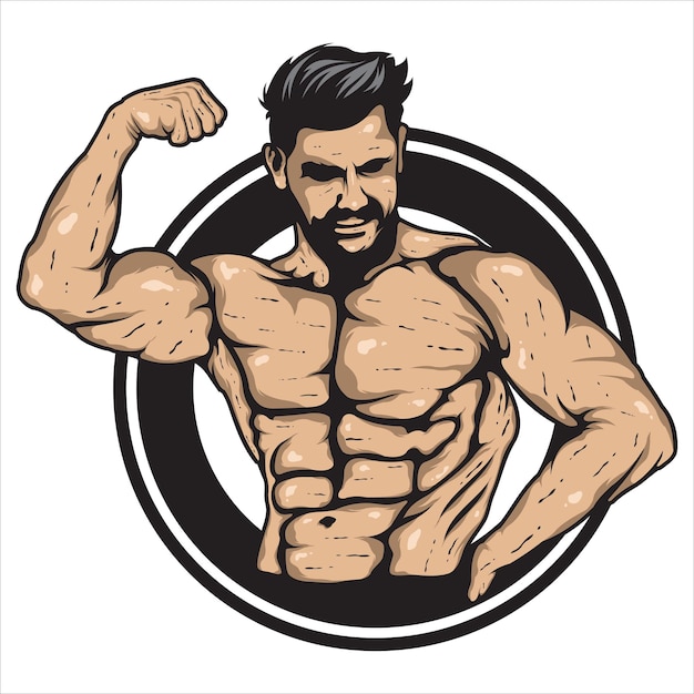 Vettore mascotte fitness logo e