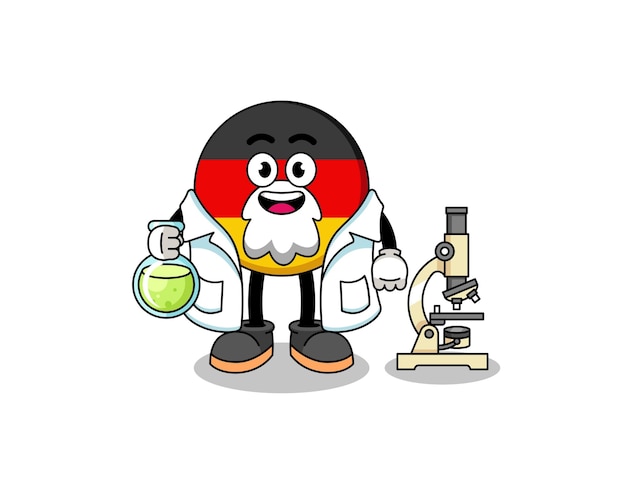 Mascot of germany flag as a scientist character design