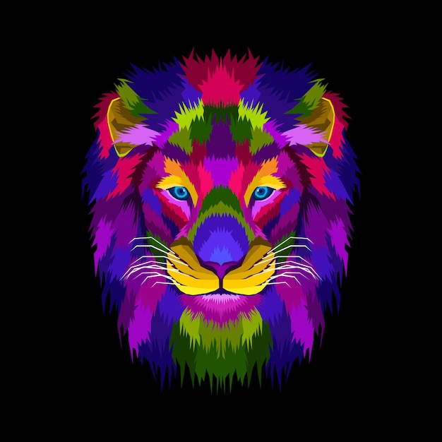 Vector mascot head lion king