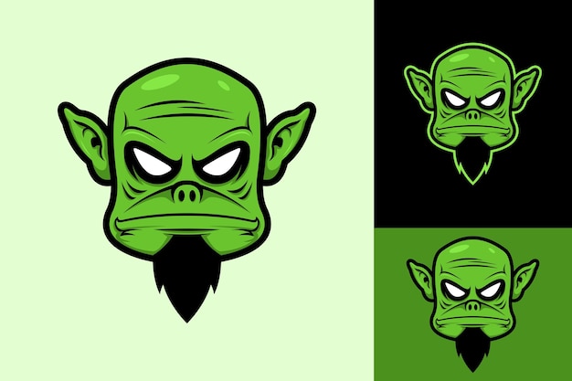 Vector mascot head orc orge fantasy logo design