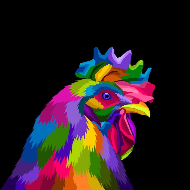 Vector mascot head rooster