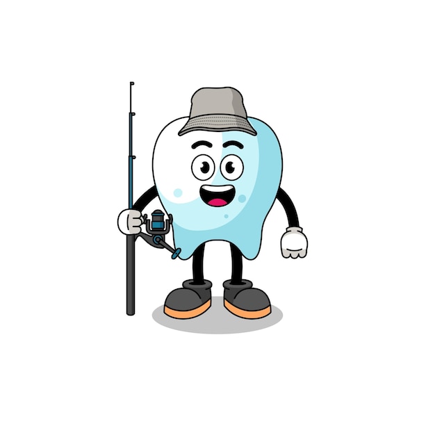 Vector mascot illustratie van tandvisser