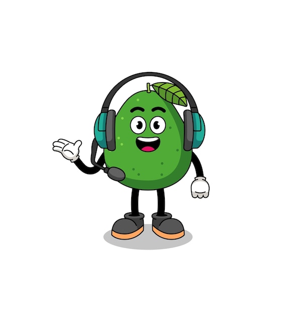 Mascot Illustration of avocado fruit as a customer services character design