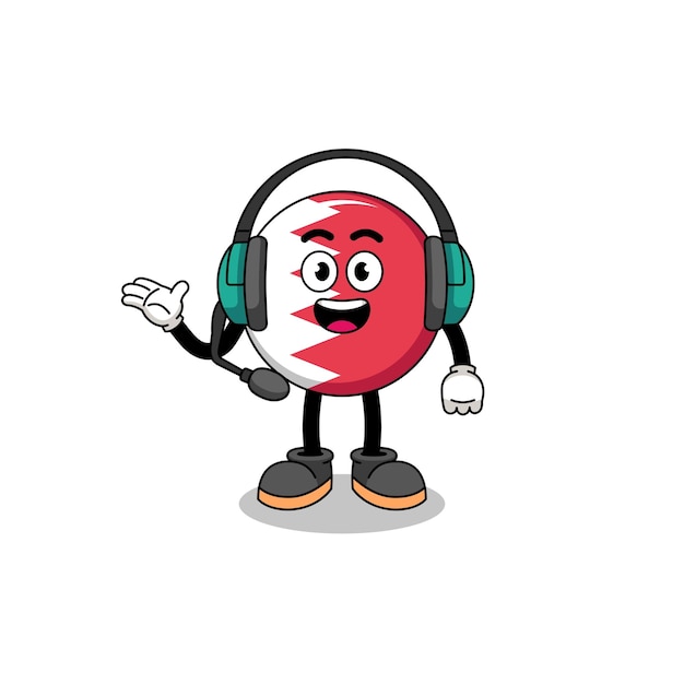 Mascot Illustration of bahrain flag as a customer services