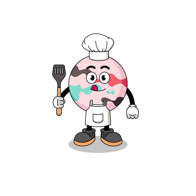 Mascot Illustration of bath bomb chef character design