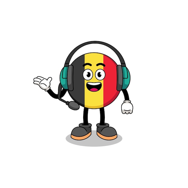 Mascot Illustration of belgium flag as a customer services