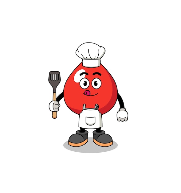 Mascot illustration of blood chef character design