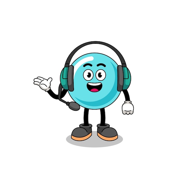 Mascot illustration of bubble as a customer services