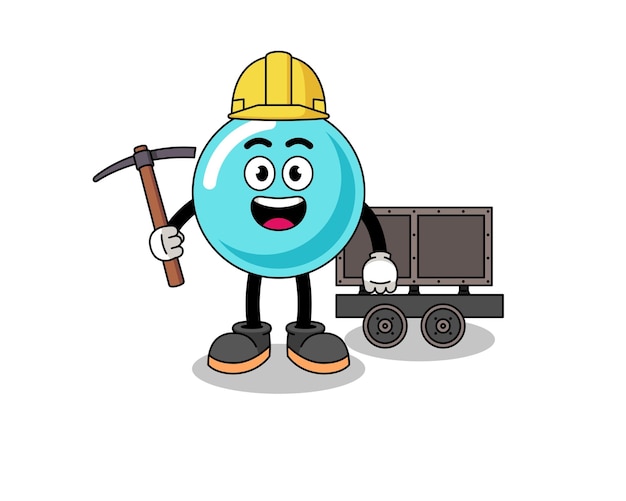 Mascot Illustration of bubble miner