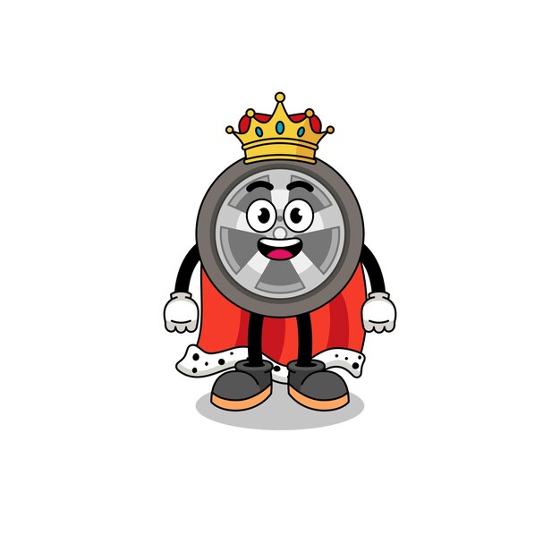 Mascot illustrazione del re della ruota di automobile