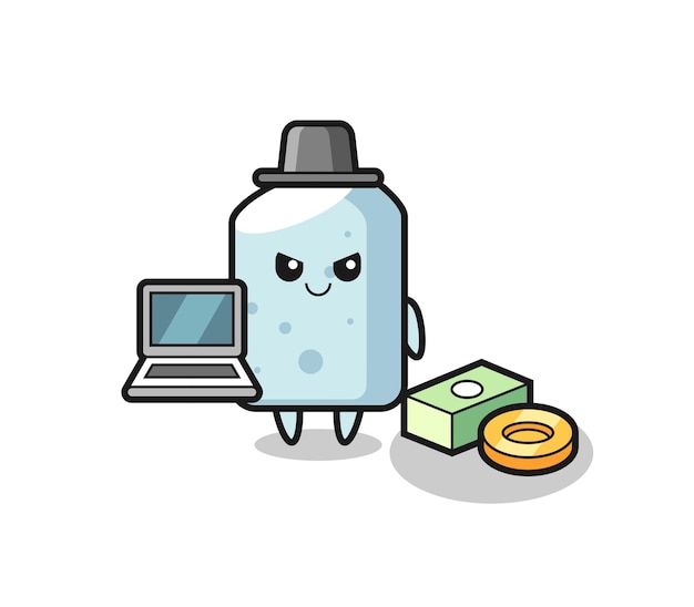 Mascot illustration of chalk as a hacker