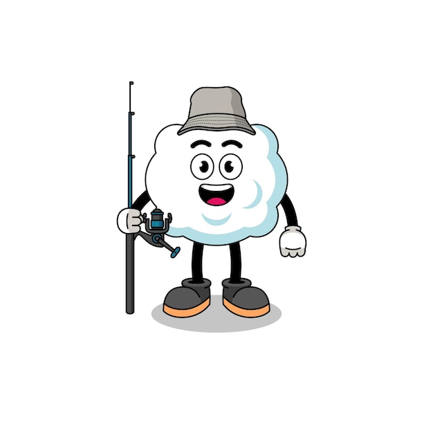 Mascot Illustration of cloud fisherman