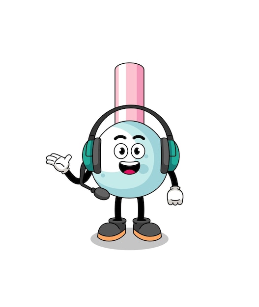 Vector mascot illustration of cotton bud as a customer services