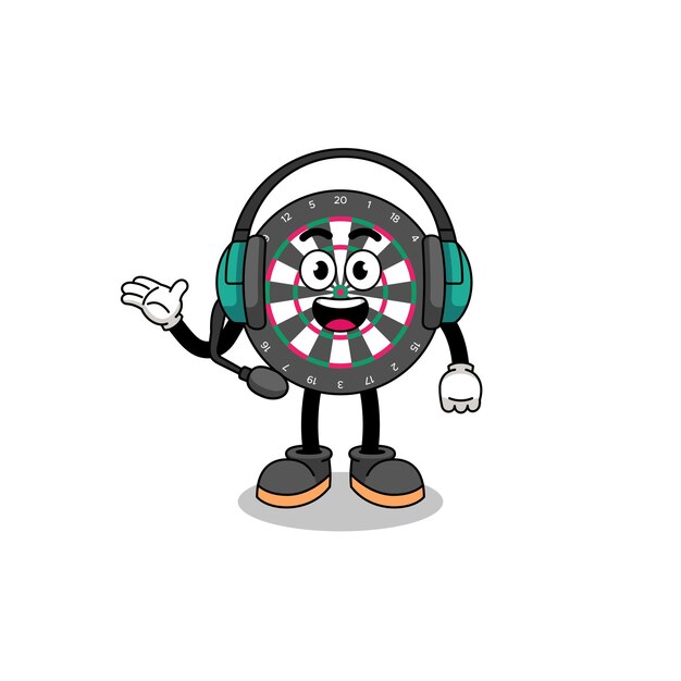 Mascot illustration of dart board as a customer services