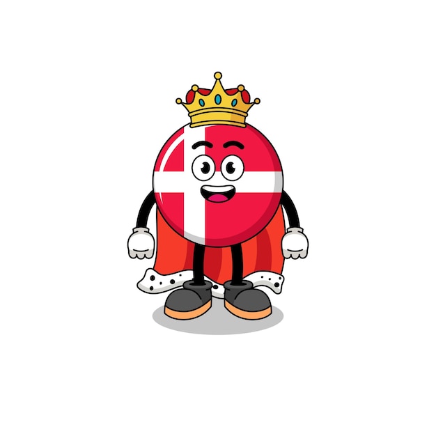 Mascot Illustration of denmark flag king