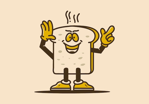 Mascot illustration design of a white bread