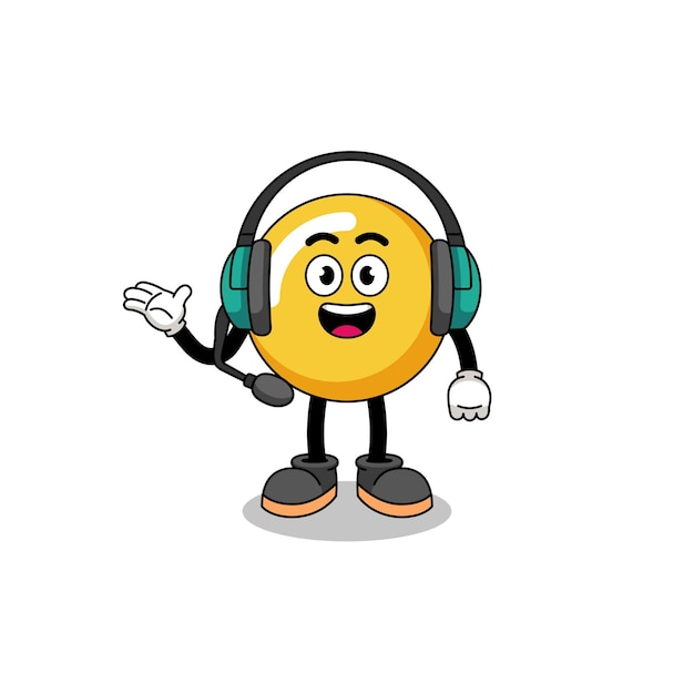 Mascot Illustration of egg yolk as a customer services