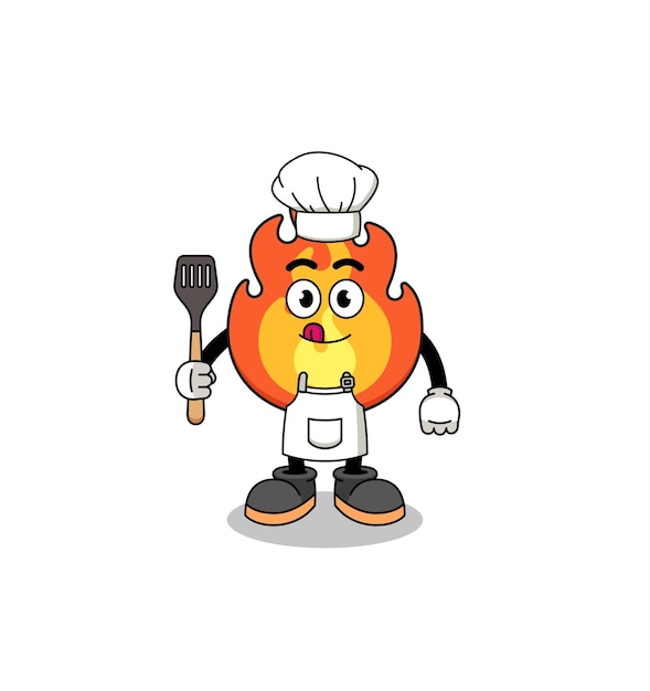 Mascot Illustration of fire chef