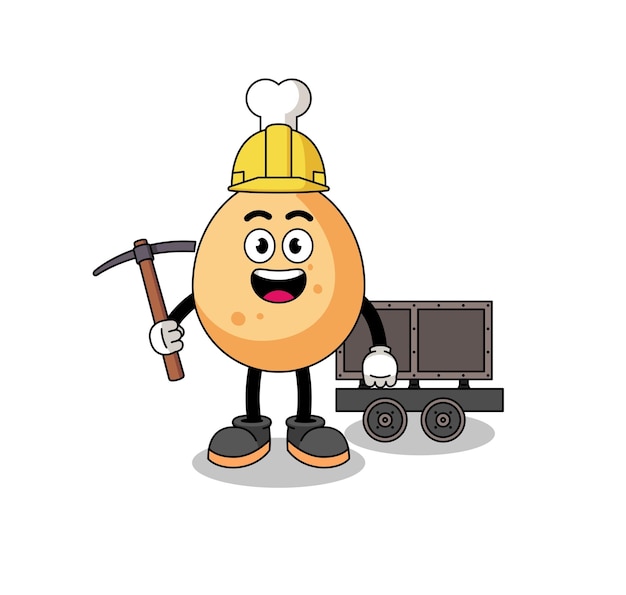 Mascot Illustration of fried chicken miner