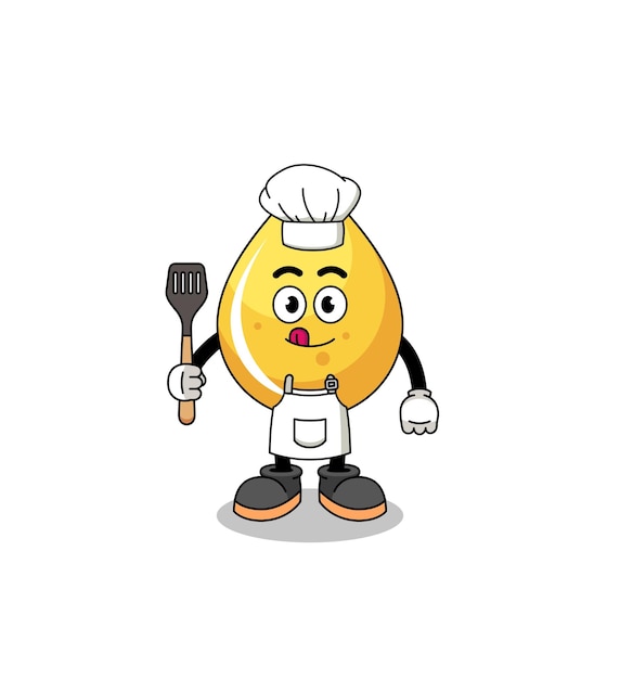 Mascot Illustration of honey drop chef