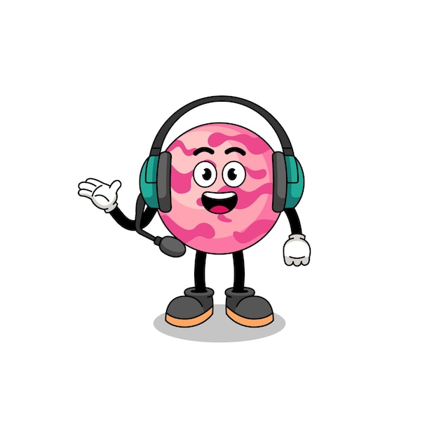 Vector mascot illustration of ice cream scoop as a customer services