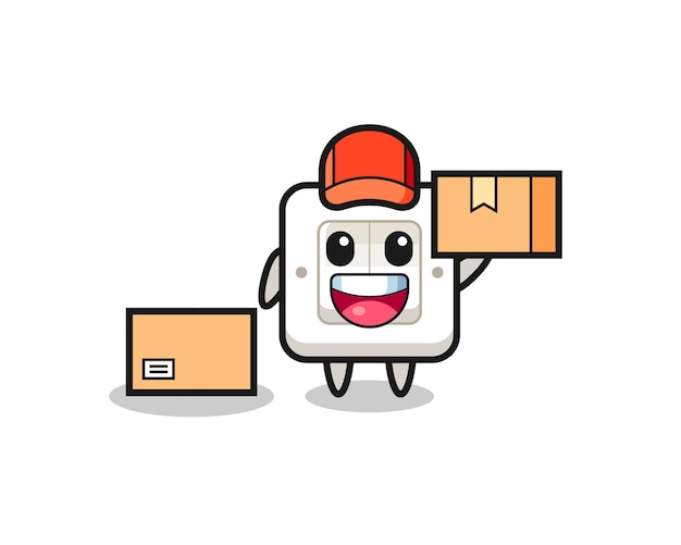 Mascot Illustration of light switch as a courier