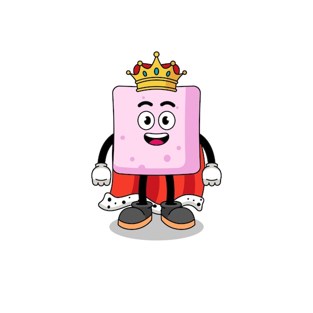 Mascot Illustration of marshmallow king character design