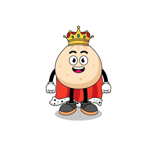 Mascot illustration of meat bun king character design