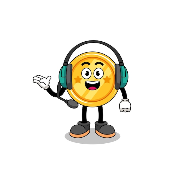 Mascot Illustration of medal as a customer services