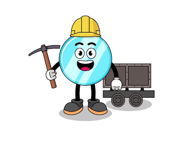 Vector mascot illustration of mirror miner