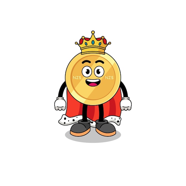 Mascot illustration of new zealand dollar king