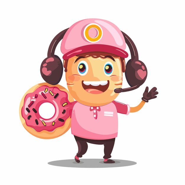 Vector mascot_illustration_of_donuts_as_a_customer_service
