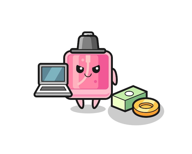 Mascot illustration of perfume as a hacker  cute style design for t shirt sticker logo element