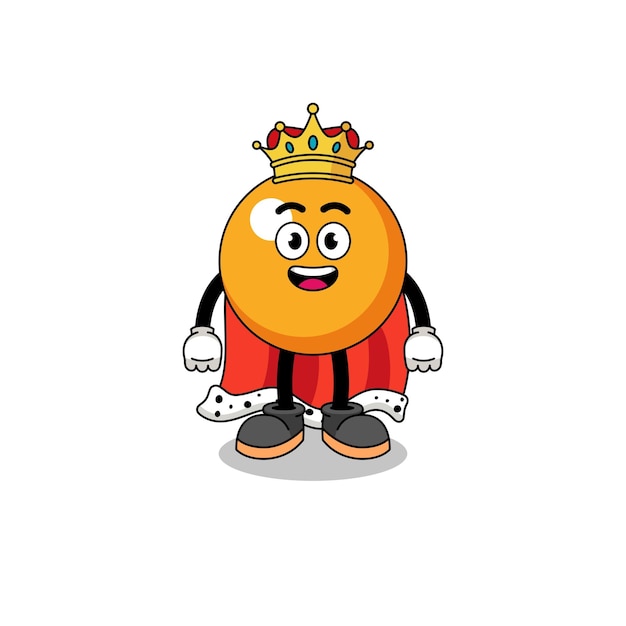 Mascot illustration of ping pong ball king character design