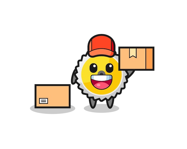 mascot illustration of saw blade as a courier