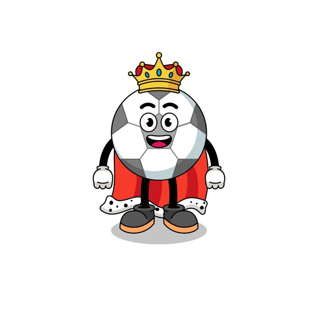 Иллюстрация талисмана дизайна персонажа короля футбольного мяча
