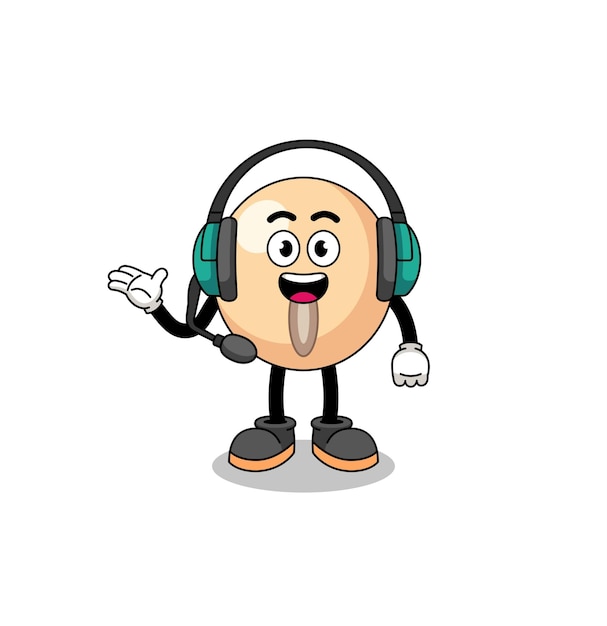 mascot illustration of soy bean as a customer services