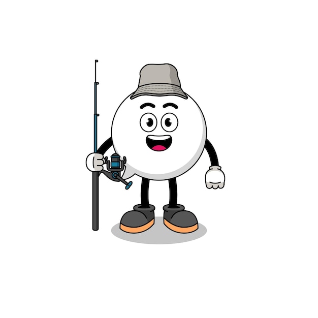 Mascot Illustration of speech bubble fisherman