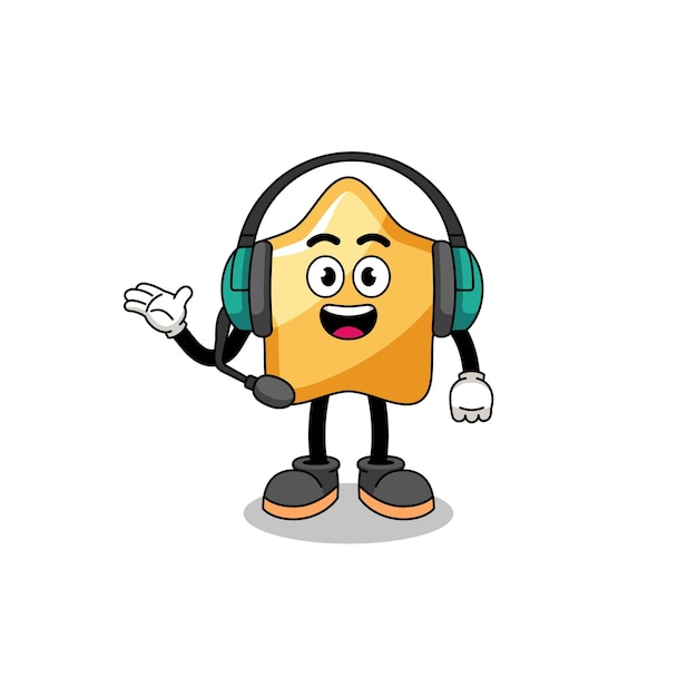 Mascot Illustration of star as a customer services