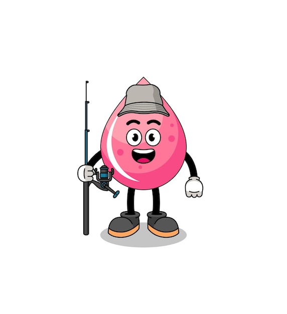 Mascot Illustration of strawberry juice fisherman