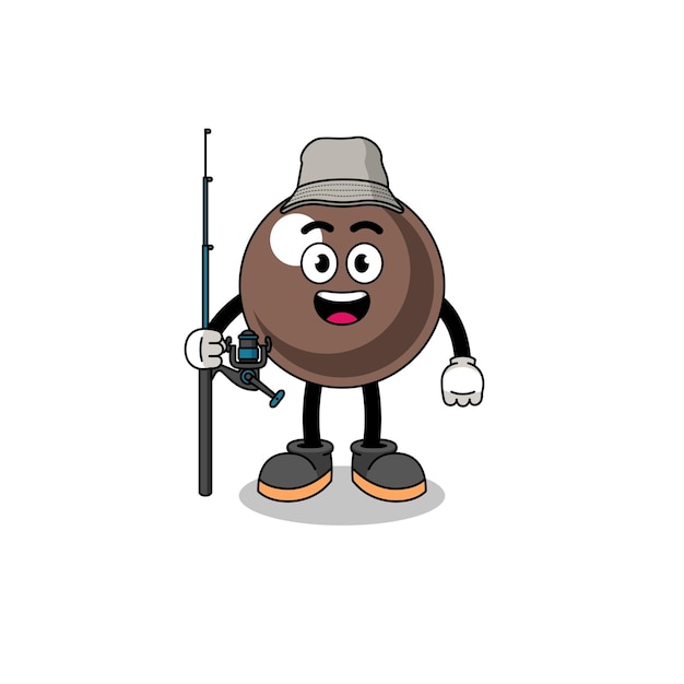 Mascot Illustration of tapioca pearl fisherman character design