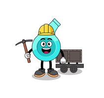 Mascot illustration of whistle miner