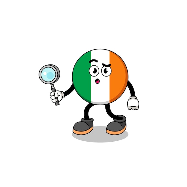 Mascot of ireland flag searching character design